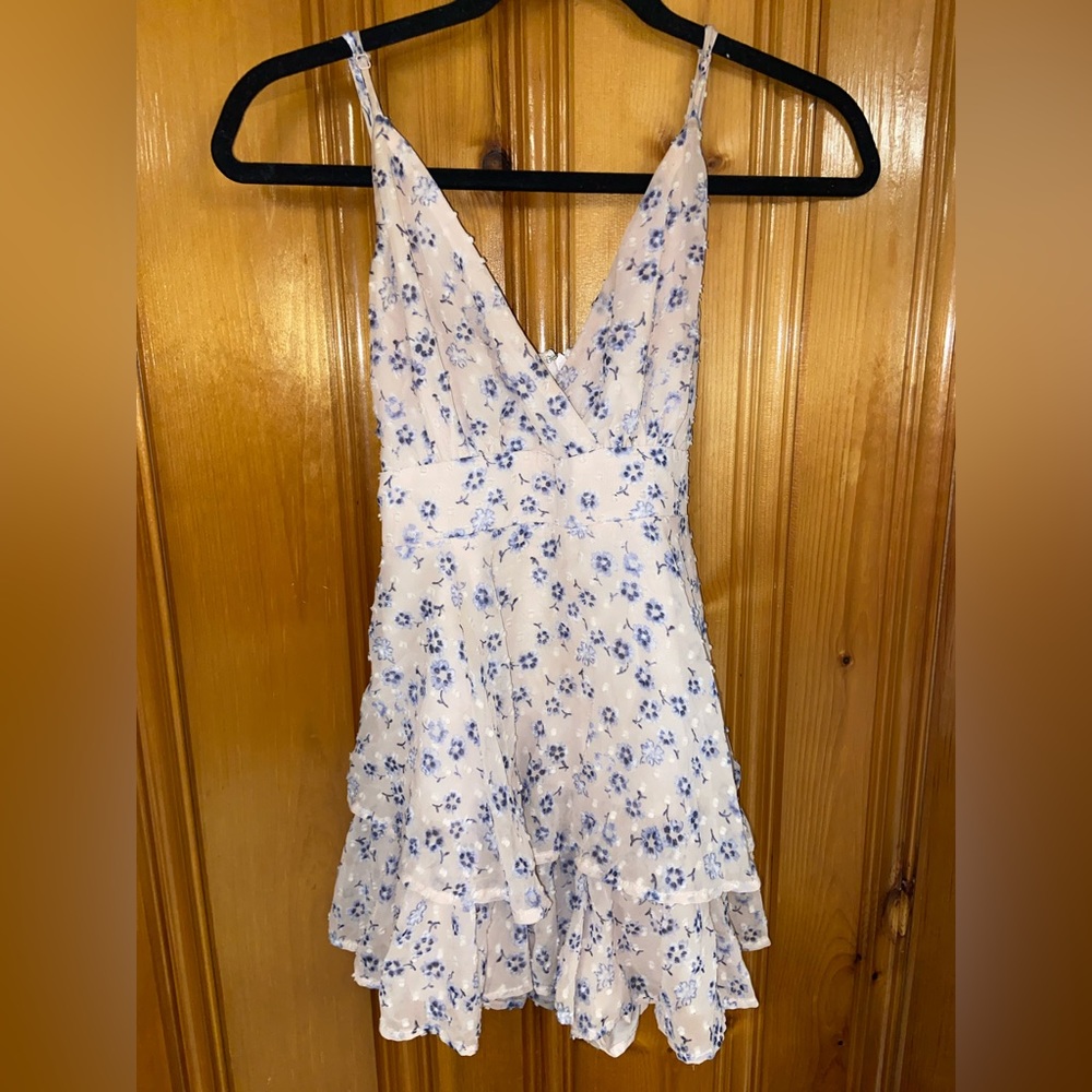 Island Gypsy romper - pink and blue floral pattern